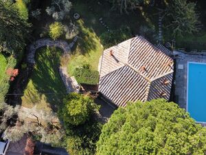 luxury villa park and pool inside town in Cetona Tuscany