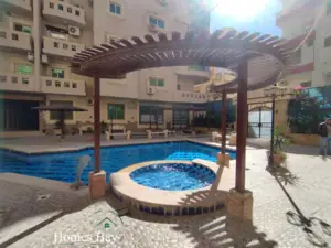 1 bedroom: Pool, roof top with sea view & nearby the beach!