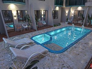 Studio29m pool view in la luna garden