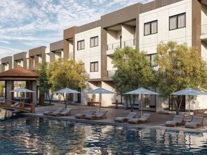 Luxury one-bedroom apartment for sale with a pool view in Ve