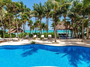 CHARMING 9-BEDROOM OCEANFRONT VILLA IN SOLIMAN BAY, TULUM