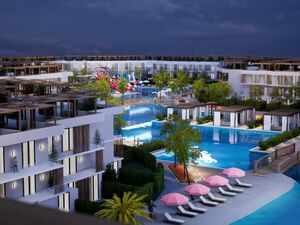 Two-bedroom apartment with a pool view in Hurghada
