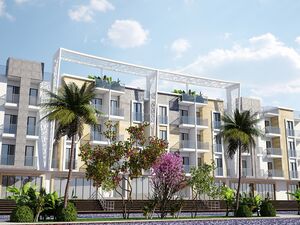 A 99 sqm apartment with a dual view of the  pool and Garden