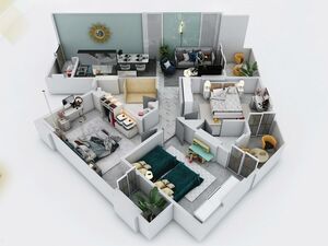 3 bedrooms apartment, 3 bathrooms