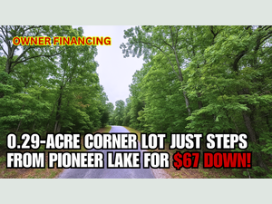 Walk to Pioneer Lake! Rare 0.29-Acre Corner Lot For $67/Down