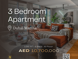 3-Bedroom Ready apartment for sale in Dubai Marina