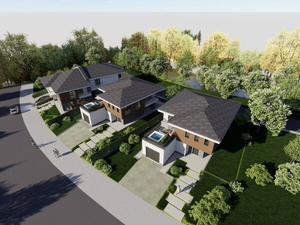 Four identical houses built as a small community