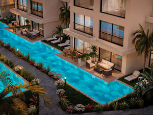 Pool view 1-Bedroom Apartment for sale in North Cyprus 