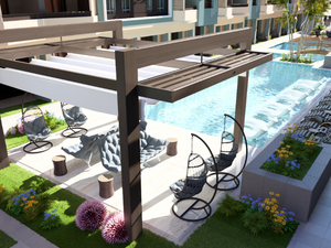 studio apartment 40sqm pool view for sale, in hurghada