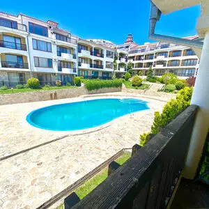 Beachfront 1 bedroom apartment with Sea and pool views 