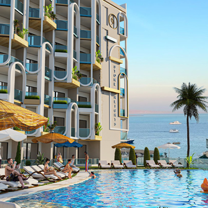 Elegant 1-Bedroom Ground Floor Apartment with Pool View