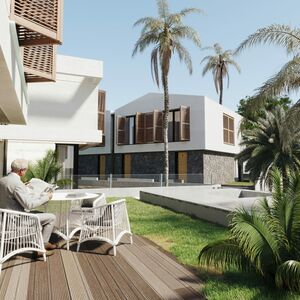 Luxury 3+1 duplex villas with garage and outdoor space.