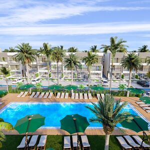 Modern studio units with sleek design and built-ins.