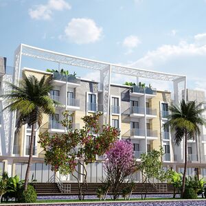 A 99 sqm apartment with a dual view of the  pool and Garden