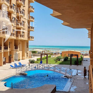 Sea and pool view studio for sale in a beachfront resort