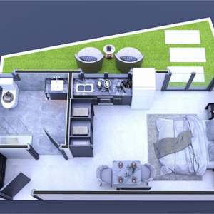 Almaza Suites – Pool Level Studio with Private Garden