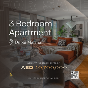 3-Bedroom Ready apartment for sale in Dubai Marina