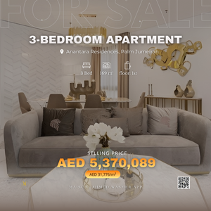 3-Bedroom apartment for sale at Anantara Residences, Dubai