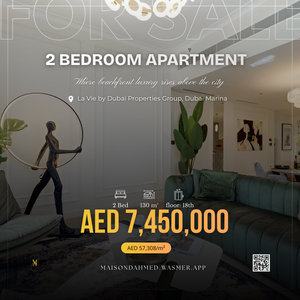 Furnished 2-Bed Apartment For Sale in La Vie, Dubai Marina