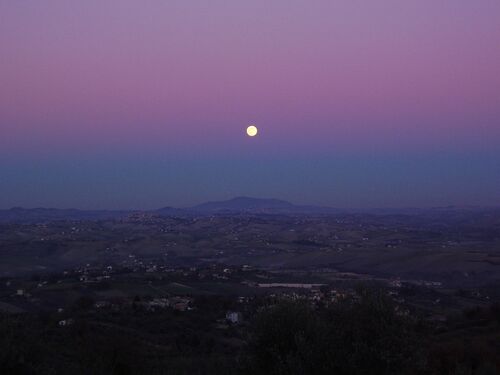 Moon above Mt Conero