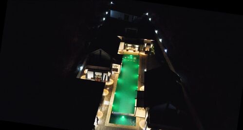 bird's eye view at night