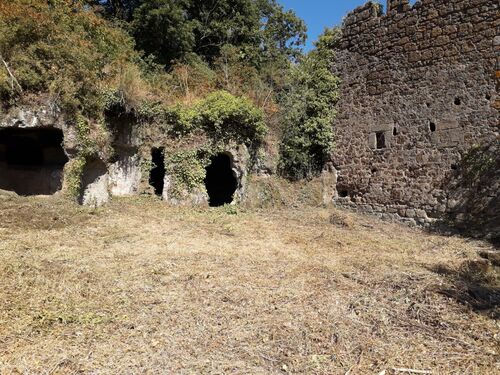 Stone ruin with caves