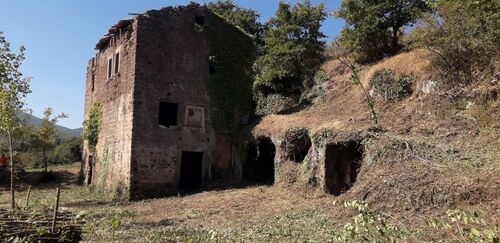 Stone ruin with caves