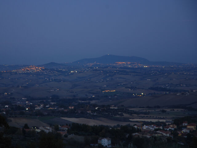 Nightime view to coast
