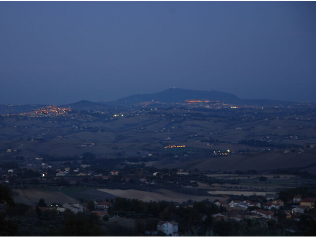 Night time view to coast