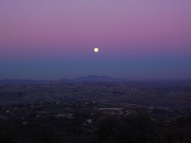 Moon above Mt Conero